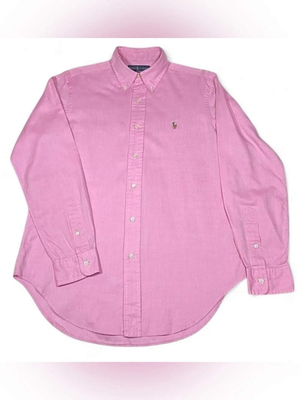 VTG Polo Ralph Lauren Flesh Pony Classic Fit Pink Button-down Shirt Men’s Size S